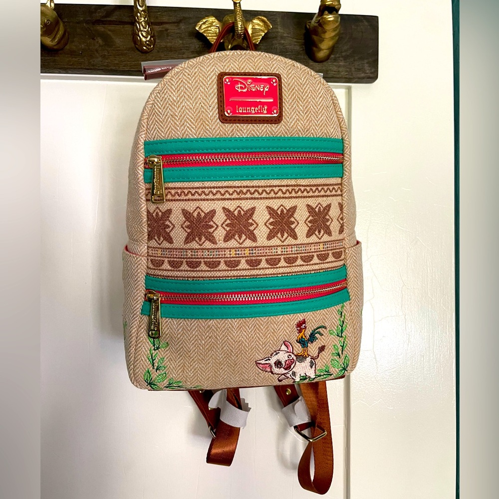 Disney Loungefly Pua Hei Hei Moana Mini Backpack NWT Rare Super Cute Tweed!